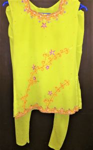 Kids Costumes to Hire - Indian - Traditional Lime Top & Pants - GIRL